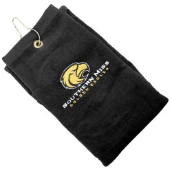 Southern Miss Golden Eagles Black Embroidered Velour Golf Towel